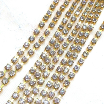 X50cm super galon blanc avec perles et chaîne métale doré style