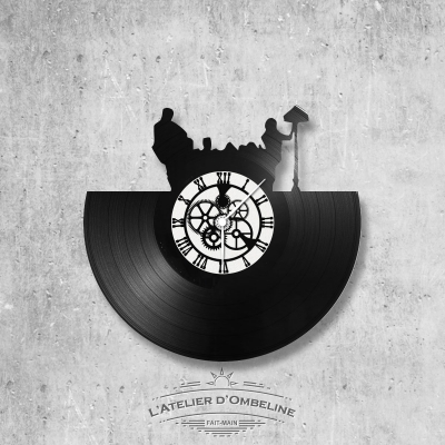 Horloge en disque vinyle 33 tours thème Harry Potter - L'Atelier d'Ombeline