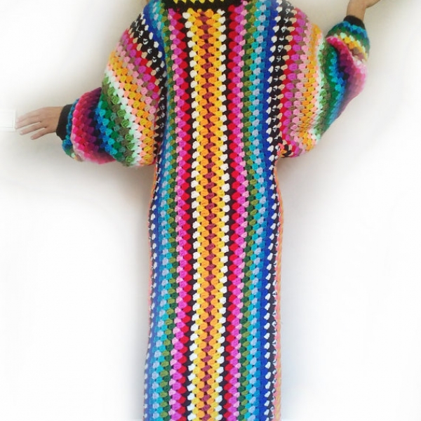 long gilet crochet