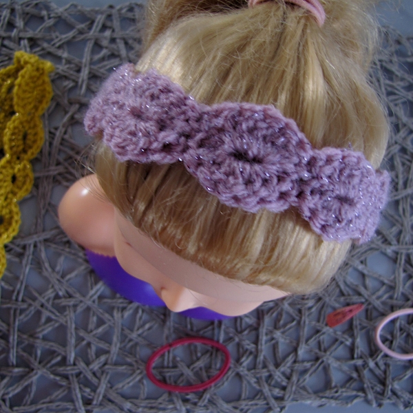 Bandeau headband fleur pailleté réalisé au crochet pour maintenir cheveux -  cadeau femme fille bébé mère anniversaire noel fetes : par  manuerevaconfection