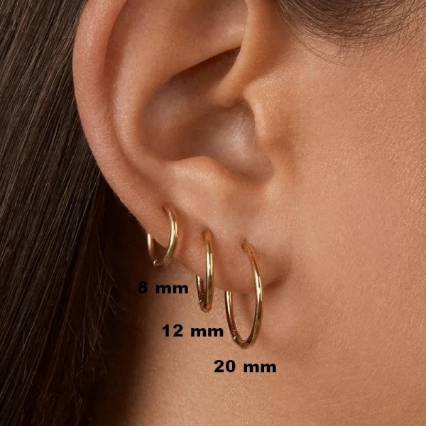 Boucles d'oreilles Anneaux en or 5 cm