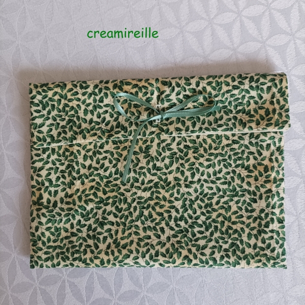 Enveloppe cadeau tissu houx pour billet : noel par creamireille