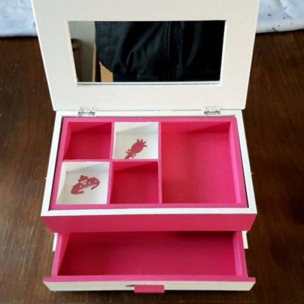 Boîte à bijoux personnalisé pour petite fille, coffre de rangement