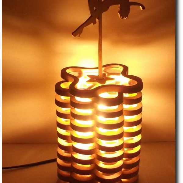 Lampe pole dance en bois artisanale : luminaires par