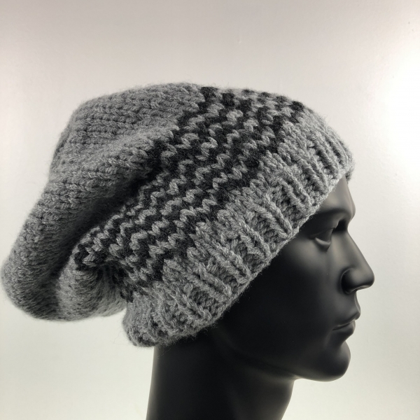 Bonnet homme laine tricoté main réf 2723 : accessoires-chapeau-et-bonnet  par lulolilousacs