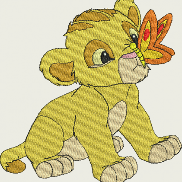 Bebe roi lion et le papillon : mercerie-broderie par gigibroderies