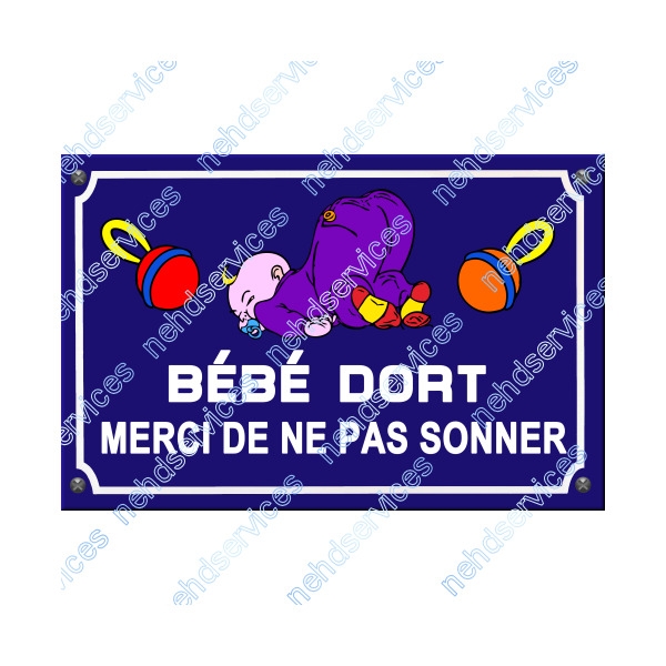 Plaque De Rue Bebe Dort Ne Pas Sonner 3 Accessoires Bebe Par Nehdservices