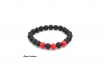Bracelet en perles rouges et noires