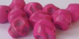 2 perles tête de mort  13x9 mm - howlite rose