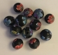 Perles artisanales en pâte polymère fimo (x12) 1,1 à 1,2 cm - handmade polymer clay beads