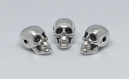 10 perles en métal argenté tête de mort 8 x 10 mm - zamac