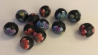Perles artisanales en pâte polymère fimo (x12) 1,1 à 1,2 cm - handmade polymer clay beads