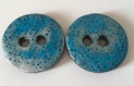 Lot de 2 gros boutons fait main 3 cm - pâte polymère fimo - handmade polymer clay buttons