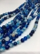 20 perles agates bleues 6 mm