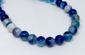 20 perles agates bleues 6 mm