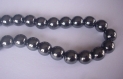 10 perles hématites 8 mm (rondes) - hematite beads 8 mm