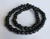 30 perles rondes en porcelaine noires 6 mm -