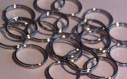 50 anneaux doubles argentés en métal 6x0.7 mm