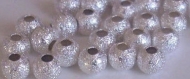20 perles en métal dépoli 4 mm