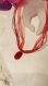 Collier coton satin rouge pendentif plaqué argent et sa pâte de murano rouge allongé fusionné 