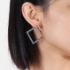 Boucle d'oreille créoles carrées pour femme boucles géométriques grandes boucles créoles élégantes femme forme géométriques boucles earings