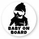 Sticker autocollant pour voiture baby on board bébé à bord bad boy
