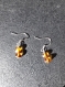 Boucles oreilles perles ambre baltique support argent 925