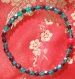 Bracelet perles diamantées noires et turquoises 