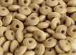 Perles rondelle en bois 3x6mm beige, perle  plate ronde en bois lot de 100/200/500 perles