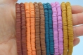 X1 chapelet perles heishi en pâte polymère couleur divers couleurs ~40 cm