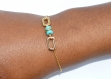 Bracelet femme turquoise  - doré à l'or fin