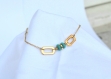 Bracelet femme turquoise  - doré à l'or fin