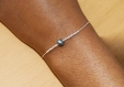 Bracelet femme chaîne très fine délicate/ argent massif 925 / bracelet minimaliste / perle d 'eau douce fumé