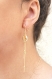 Boucles d 'oreilles pendantes  cauris et chaine satellite -plaque or