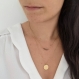 Collier esmeralda • collier court avec perles de couleur en acier inoxydable doré pour femme