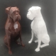 Figurine en low poly du chien boxer