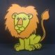 Plaque de porte décorative avec ou sans prénom theme lion