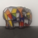 Decoration murale / origami couleur / modèle éléphant.