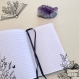 Carnet - notebook - carnet d'écriture -  en velours au motif witchy pailleté