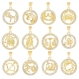 Délicat pendentif médaille 12 signe astrologique plaqué or, bijoux femme gemolia