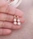 Clous en perles doubles élégantes, boucles d’oreilles minimalistes en perles, boucles d’oreilles à deux perles, bijoux femme gemolia