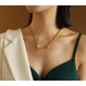Ensemble collier femme et bracelet géométrique ajustable femme plaqué or 18k - bijoux femme gemolia