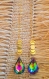 Lustre en bois flotté, végétal lumineux style bohème chic avec pampa, photophore ethnique et bijoux de lustre