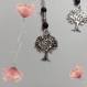 Boucles d'oreilles petit arbre de vie, avec perles et crochets argent 925 antiallergiques couleur argent.