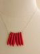 Collier avec pierres perles howlite rouge sur chaine en argent 925
