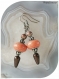 Boucles d'oreilles perles en résine orange et perles magiques marron . crochets argentés.