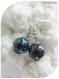 Boucles d'oreilles bleues 16 mm, crochets argentés.