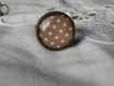 Bague  reglable  en metal couleur bronze image sous dome en verre bombe 16 mm collection  les petits pois