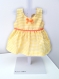 Vêtement de poupon (type corolle 36 cm) : robe trapèze en vichy jaune