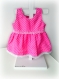 Vêtement de poupon (type corolle 36 cm) : robe trapèze rose à pois avec dentelle de tulle